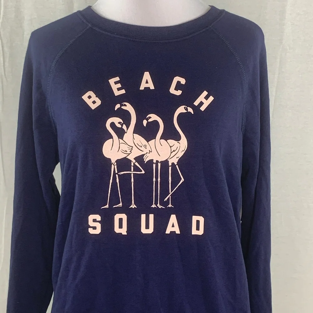 Old Navy flamingo Beach Squad blue sweatshirt NWT - Picture 2 of 13